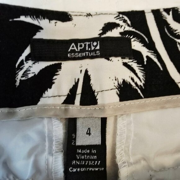 Apt. 9 Women's Shorts Size 4 Black White Palm Trees Pockets Tropical Vacation - Picture 9 of 13